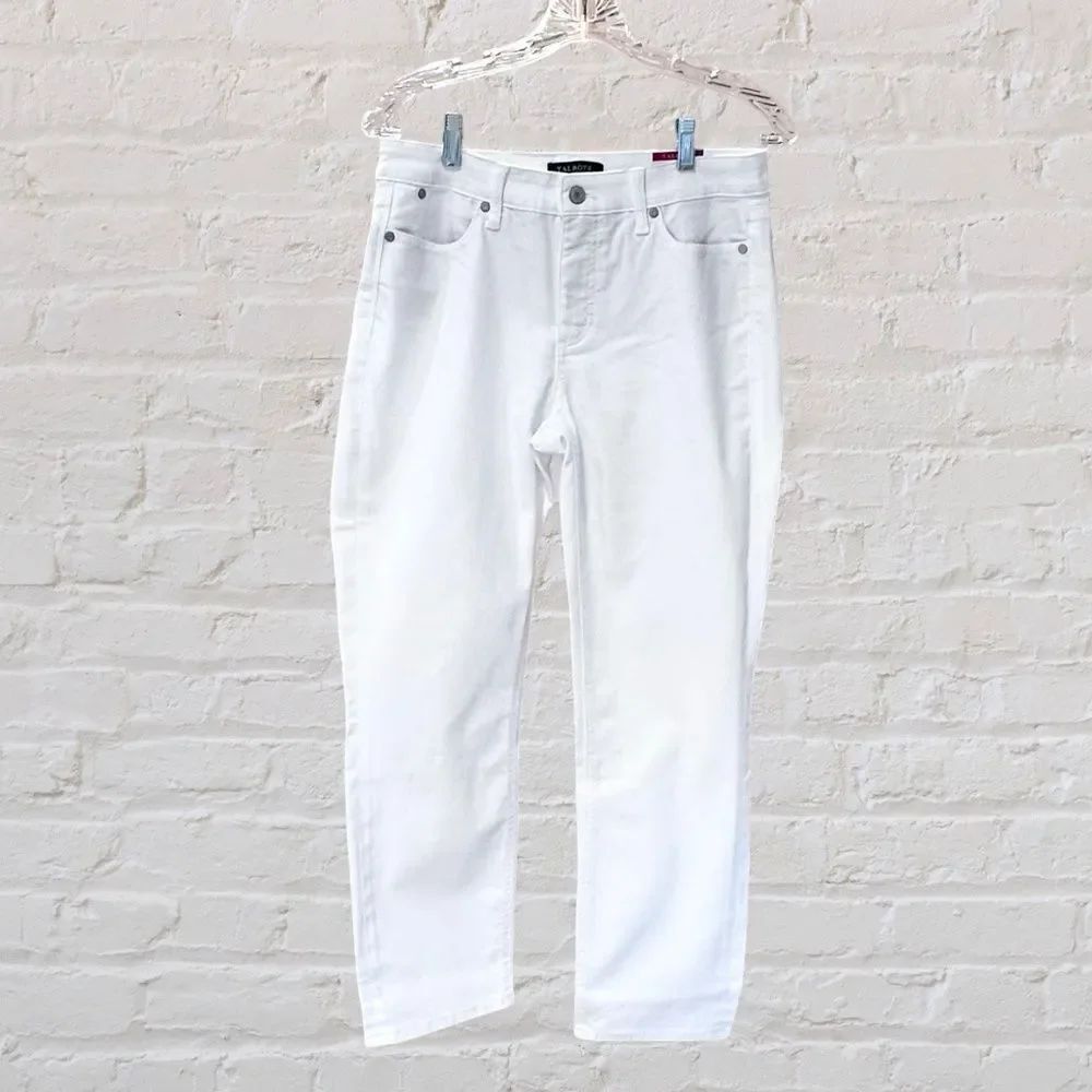 NWT Talbots Flawless Slim Ankle Curvy Jeans White Size 8P